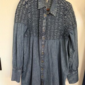 Free People Blue Denim Mini Dress